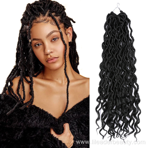 18Inch Faux Locs Wavy Goddess Locs Crochet Hair